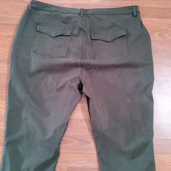 Denim Six Military Skinny Ankle Crop Pants Zipper Army Size 24W Olive Green New - Picture 4 of 7